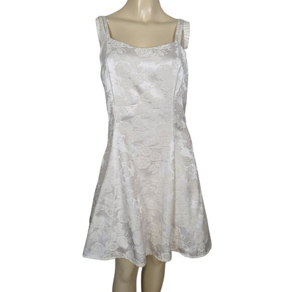CRISTIN STEVENS dress 11/12 white Floral spaghetti strap summer Mini Vintage‎ - Picture 1 of 16